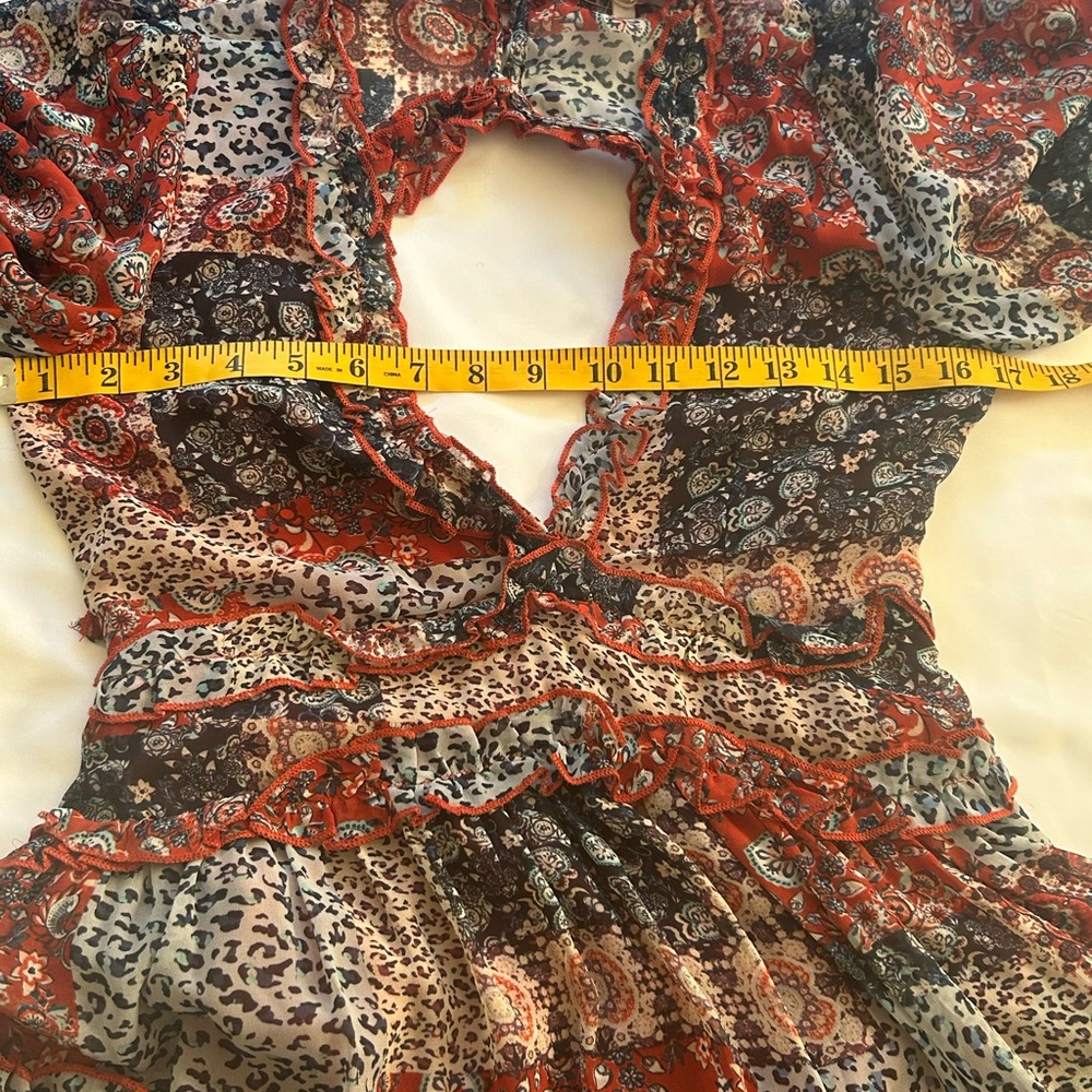 NWT Olivaceous Patchwork Open Back Minidress Smal… - image 13